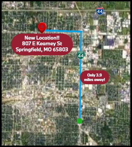 Map of distance between old and new store